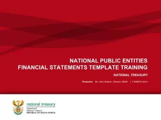 NATIONAL PUBLIC ENTITIES FINANCIAL STATEMENTS TEMPLATE TRAINING