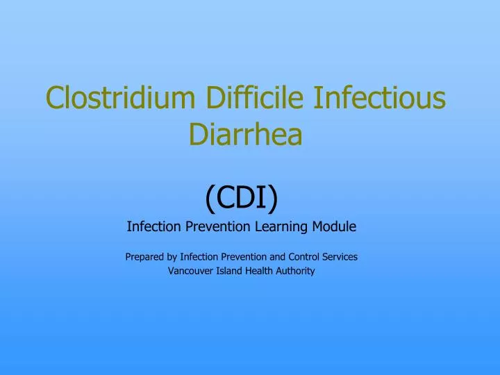 clostridium difficile infectious diarrhea
