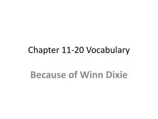 Chapter 11-20 Vocabulary