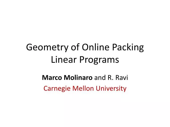 geometry of online packing linear programs