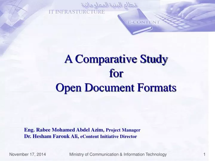 a comparative study for open document formats
