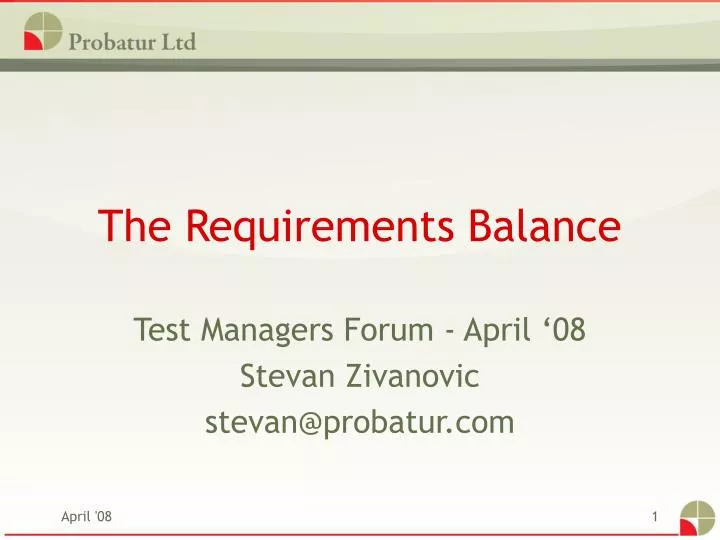 the requirements balance