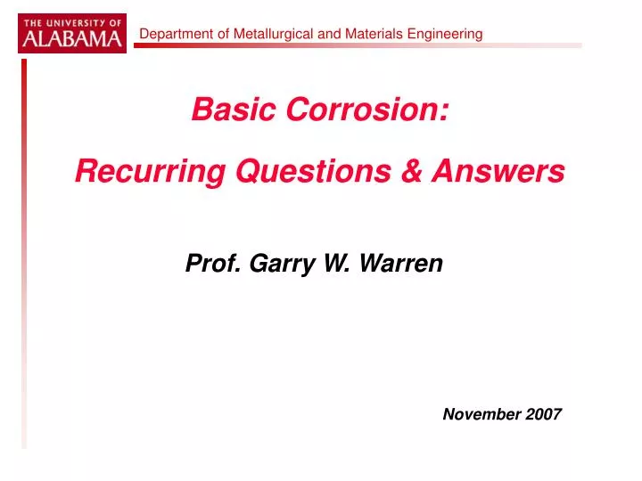 basic corrosion recurring questions answers