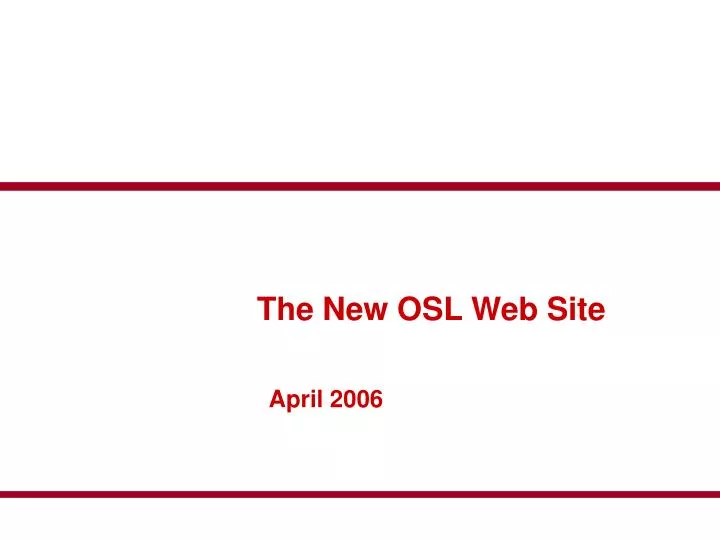 the new osl web site