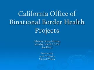 California Office of Binational Border Health Projects