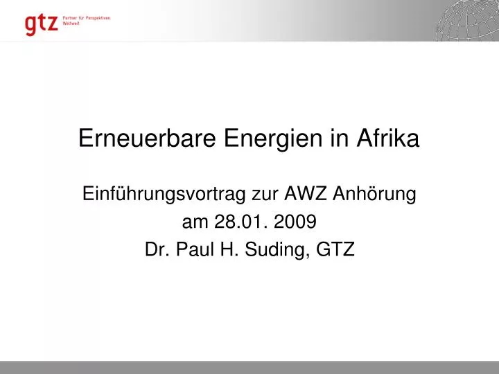 erneuerbare energien in afrika