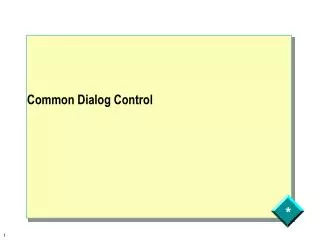 Common Dialog Control