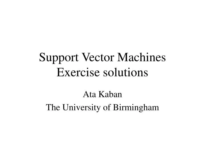 support vector machines exercise solutions