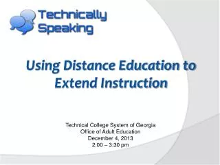 Using Distance Education to Extend Instruction