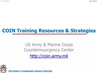 COIN Training Resources &amp; Strategies