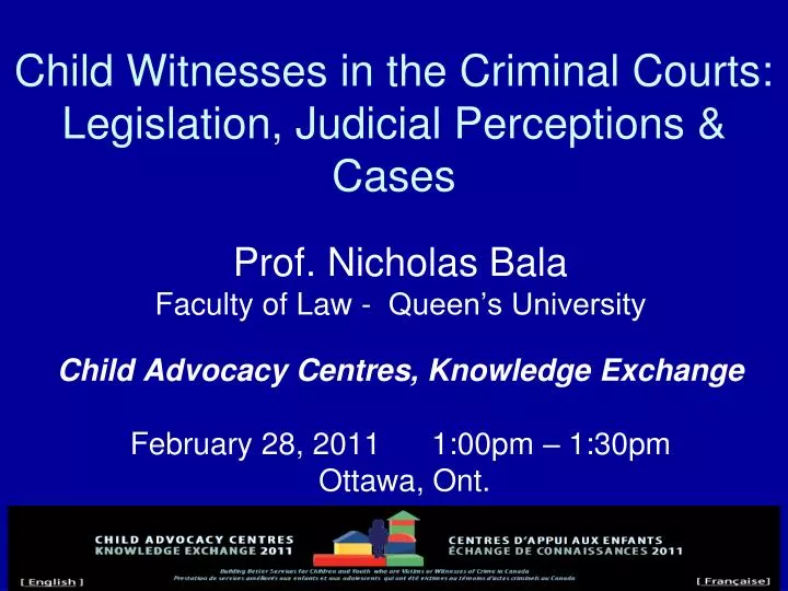 child witnesses in the criminal courts legislation judicial perceptions cases