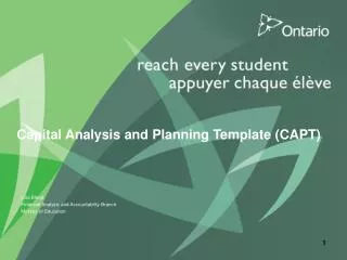 Capital Analysis and Planning Template (CAPT)