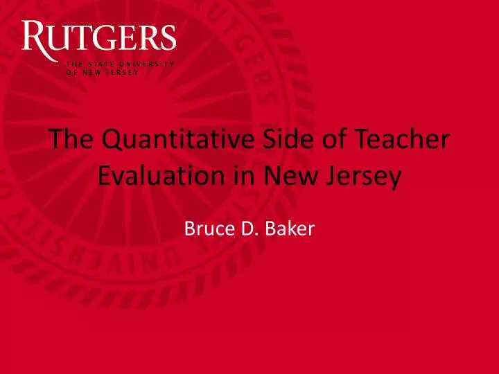 the quantitative side of teacher evaluation in new jersey