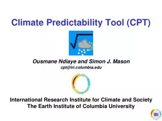 Climate Predictability Tool (CPT)