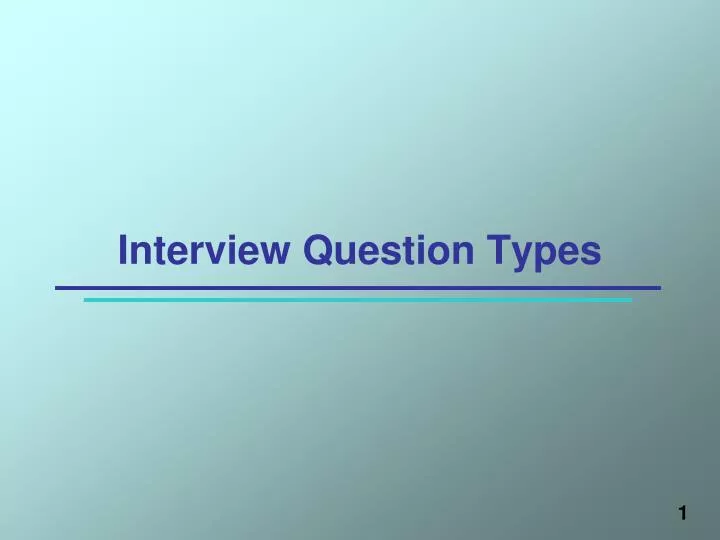 interview question types