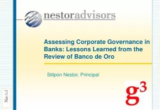 Assessing Corporate Governance in Banks: Lessons Learned from the Review of Banco de Oro