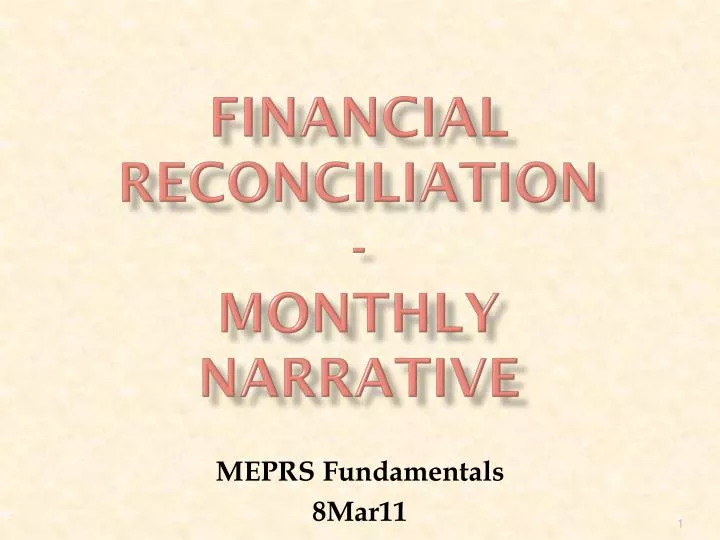 financial reconciliation monthly narrative