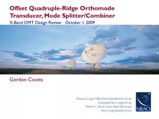 Offset Quadruple-Ridge Orthomode Transducer, Mode Splitter/Combiner
