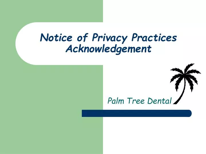 notice of privacy practices acknowledgement
