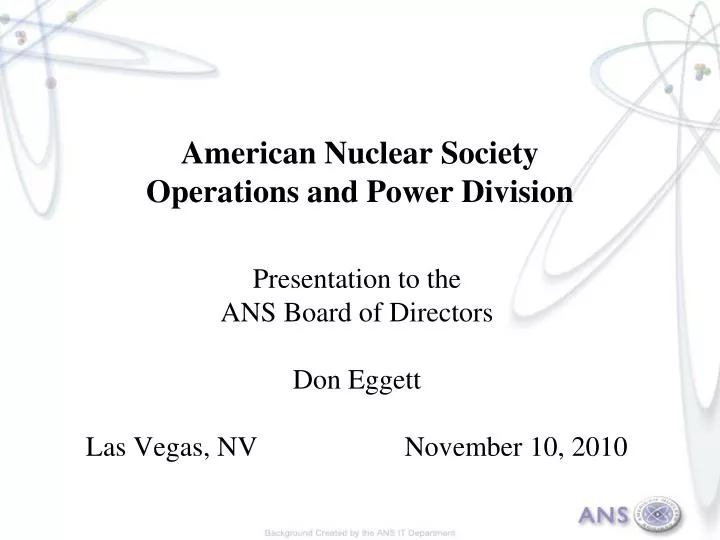 american nuclear society operations and power division
