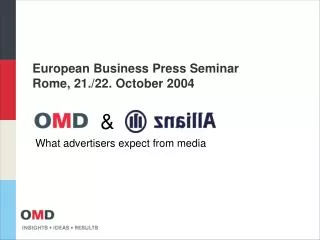 European Business Press Seminar Rome, 21./22. October 2004