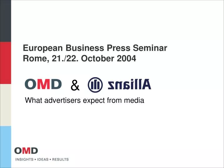 european business press seminar rome 21 22 october 2004