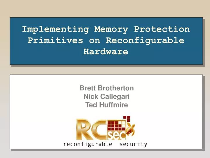 implementing memory protection primitives on reconfigurable hardware
