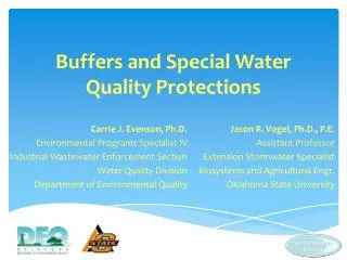 Buffers and Special Water Quality Protections