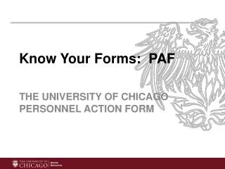 know your forms paf the university of chicago personnel action form
