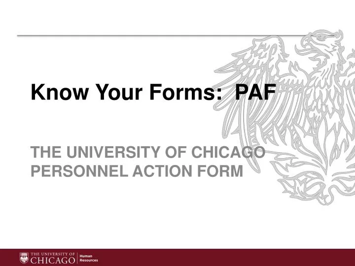 know your forms paf the university of chicago personnel action form