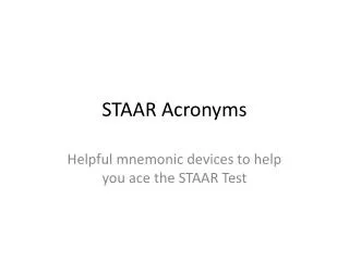 STAAR Acronyms