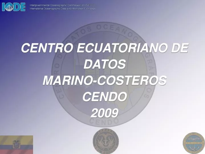 centro ecuatoriano de datos marino costeros cendo 2009