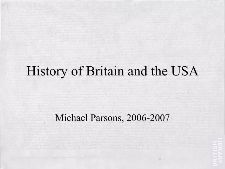 history of britain and the usa