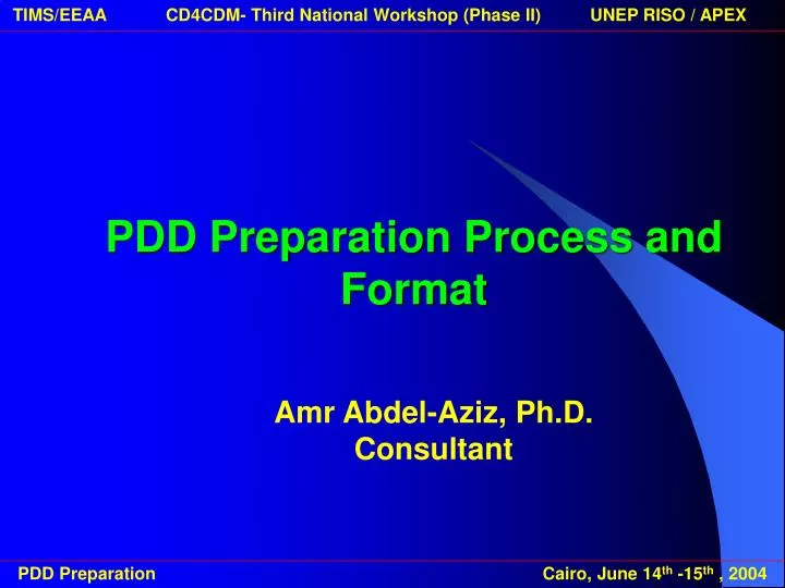 pdd preparation process and format