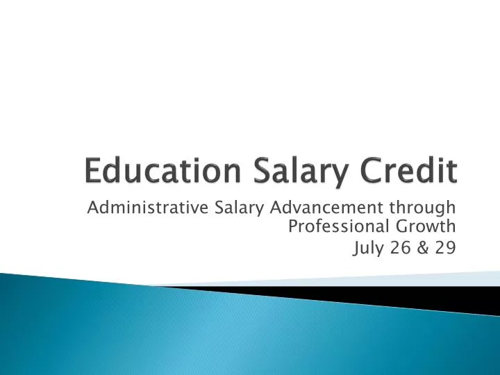 education salary credit