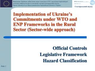Official Controls Legislative Framework Hazard Classification