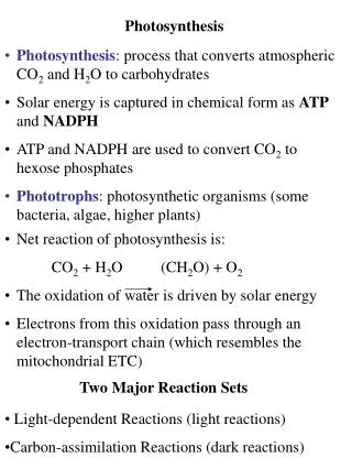 Photosynthesis