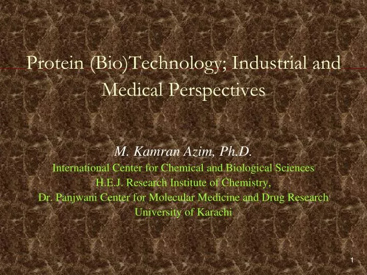 protein bio technology industrial and medical perspectives
