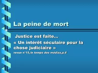 la peine de mort
