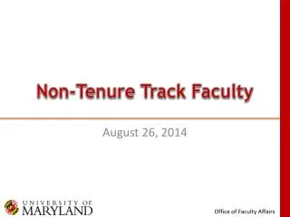 Non-Tenure Track Faculty