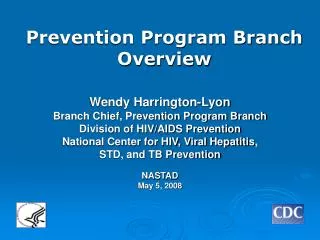 Prevention Program Branch Overview