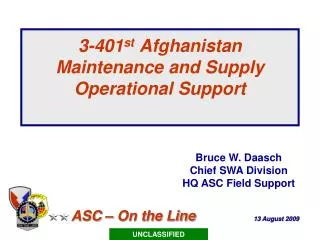 3-401 st Afghanistan Maintenance and Supply Operational Support