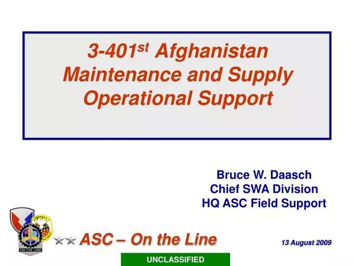 3 401 st afghanistan maintenance and supply operational support