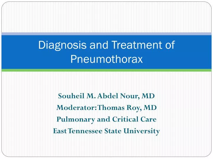 PPT - Diagnosis And Treatment Of Pneumothorax PowerPoint Presentation ...