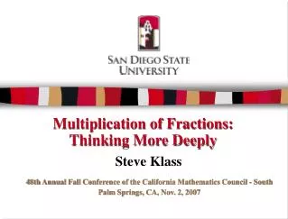 Multiplication of Fractions: Thinking More Deeply