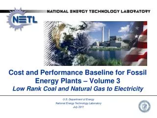 U.S. Department of Energy National Energy Technology Laboratory July 2011