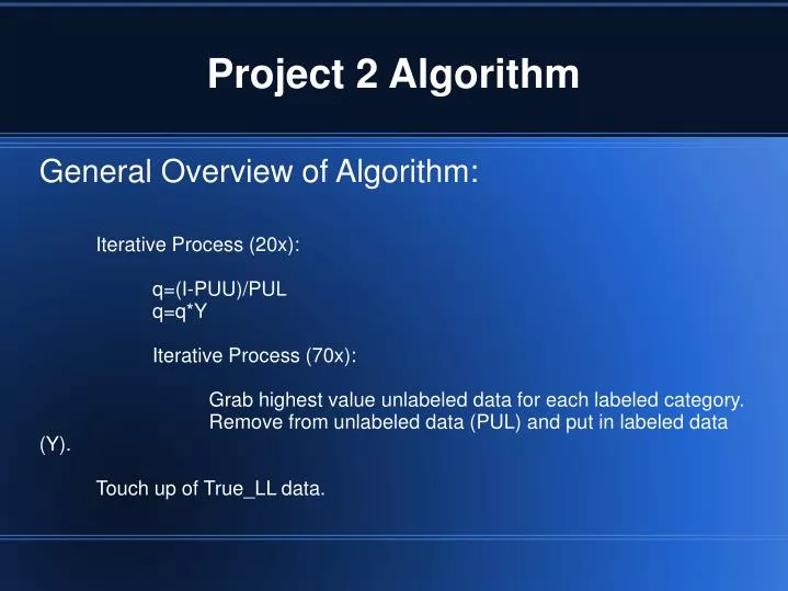 project 2 algorithm
