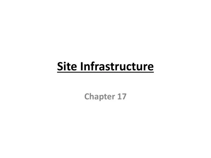 site infrastructure