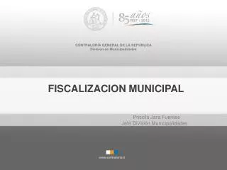 CONTRALORÍA GENERAL DE LA REPÚBLICA División de Municipalidades