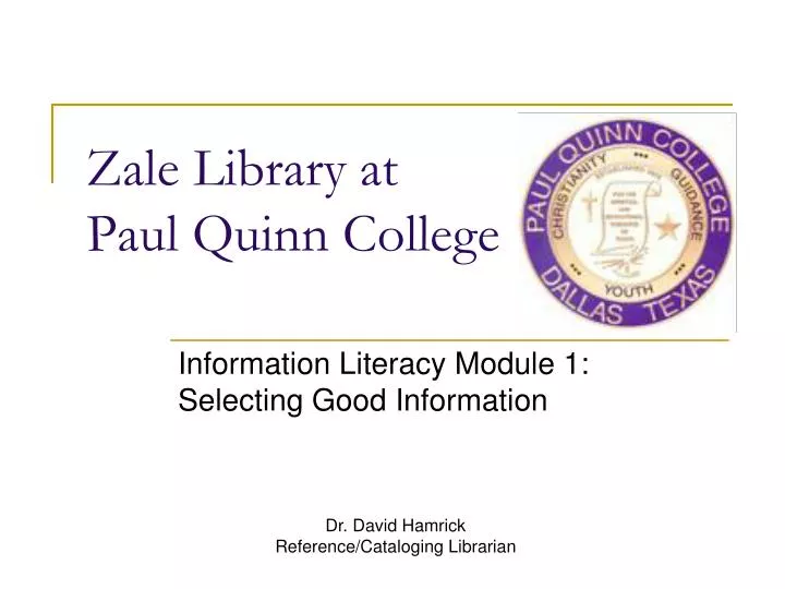 zale library at paul quinn college